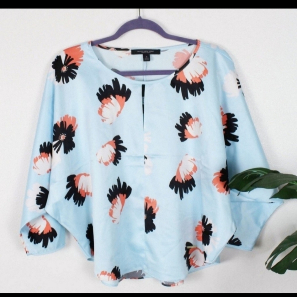 Marc New York Boho Floral Blouse Sz M